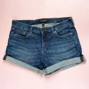 Blue jeans shorts casual, Banana Republic basic denim cuffed shorts